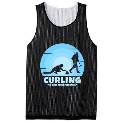 The Only Time I Ever Sweep Curling Player On Funny Curling Gift Mesh Reversible Basketball Jersey Tank