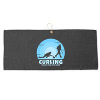 The Only Time I Ever Sweep Curling Player On Funny Curling Gift Large Microfiber Waffle Golf Towel