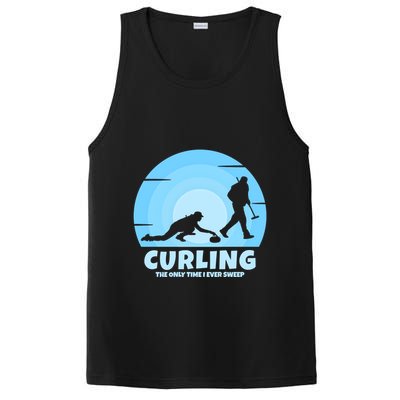 The Only Time I Ever Sweep Curling Player On Funny Curling Gift PosiCharge Competitor Tank
