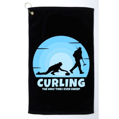 The Only Time I Ever Sweep Curling Player On Funny Curling Gift Golf Towel