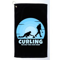 The Only Time I Ever Sweep Curling Player On Funny Curling Gift Golf Towel