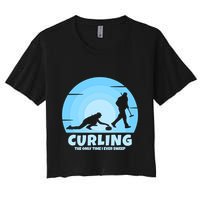 The Only Time I Ever Sweep Curling Player On Funny Curling Gift Crop Top