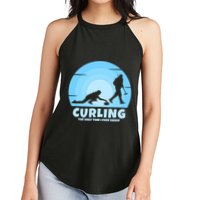 The Only Time I Ever Sweep Curling Player On Funny Curling Gift Women's Perfect Tri Rocker Tank