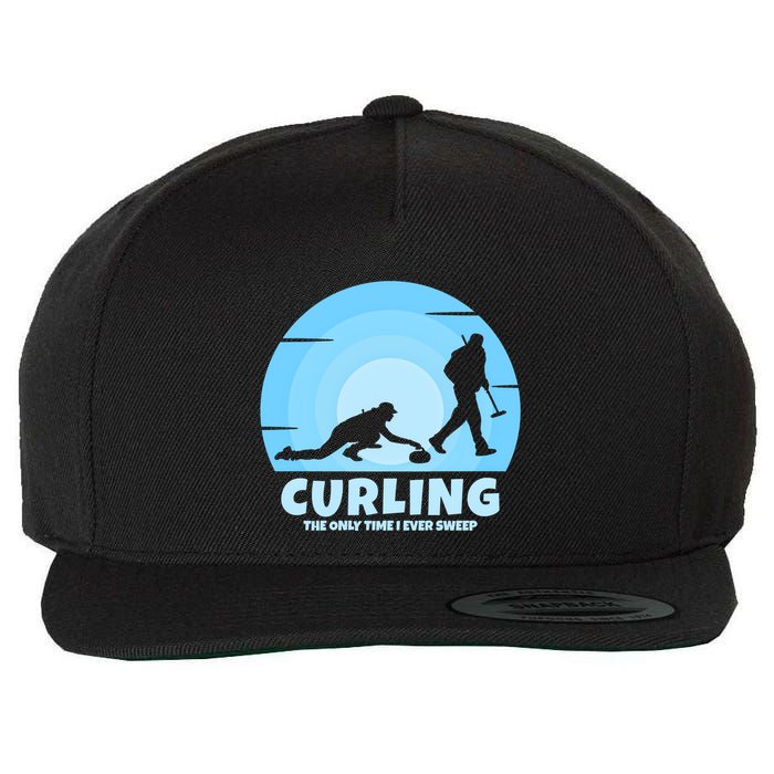 The Only Time I Ever Sweep Curling Player On Funny Curling Gift Wool Snapback Cap