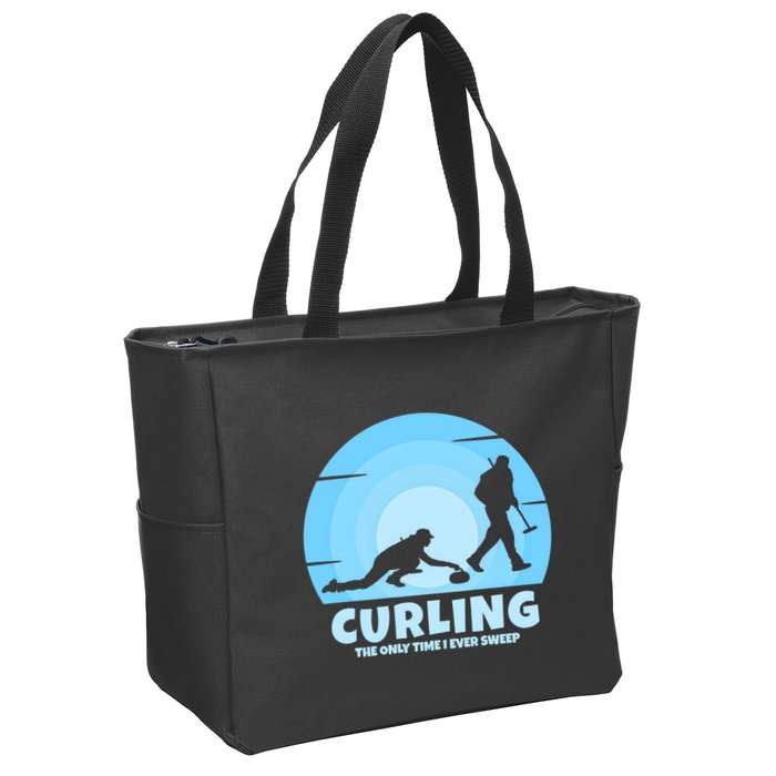 The Only Time I Ever Sweep Curling Player On Funny Curling Gift Zip Tote Bag