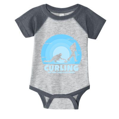 The Only Time I Ever Sweep Curling Player On Funny Curling Gift Infant Baby Jersey Bodysuit