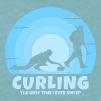 The Only Time I Ever Sweep Curling Player On Funny Curling Gift Sueded Cloud Jersey T-Shirt