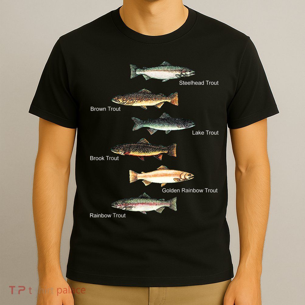 Types Of Trout Fish Species Collection Fishing T-Shirt