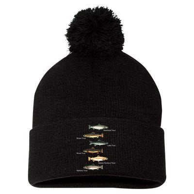 Types Of Trout Fish Species Collection Fishing Pom Pom 12in Knit Beanie