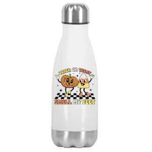 Trick Or Treat Smell My Feet Pumpkin Halloween Gift Stainless Steel Insulated Water Bottle