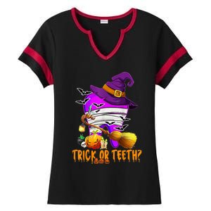 Trick Or Treat Brush Your Teeth Dentist Halloween Gift Ladies Halftime Notch Neck Tee