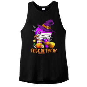 Trick Or Treat Brush Your Teeth Dentist Halloween Gift Ladies PosiCharge Tri-Blend Wicking Tank