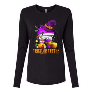 Trick Or Treat Brush Your Teeth Dentist Halloween Gift Womens Cotton Relaxed Long Sleeve T-Shirt