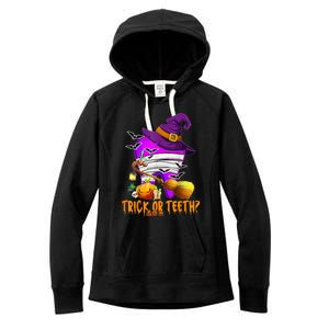 Trick Or Treat Brush Your Teeth Dentist Halloween Gift Women's Fleece Hoodie