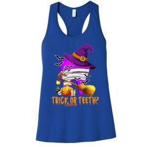 Trick Or Treat Brush Your Teeth Dentist Halloween Gift Women's Racerback Tank