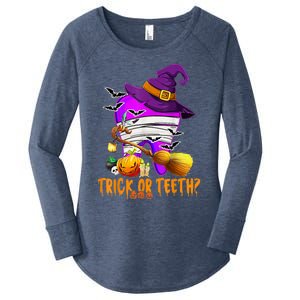 Trick Or Treat Brush Your Teeth Dentist Halloween Gift Women's Perfect Tri Tunic Long Sleeve Shirt