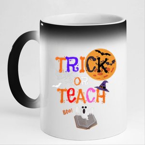 Trick Or Teach Funny Teacher Halloween Costume 11oz Black Color Changing Mug