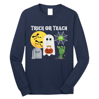 Trick or Teach Funny Teacher Halloween Costume Shirt Long Sleeve Shirt