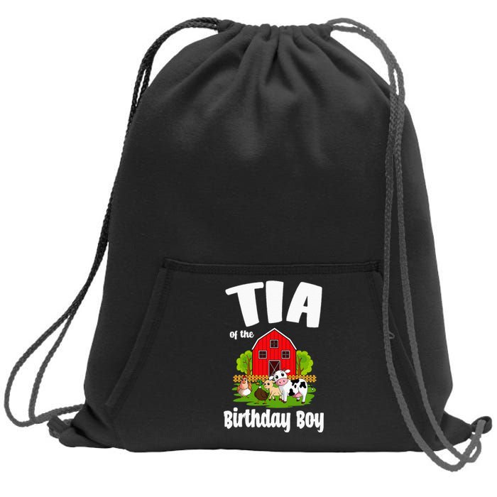 Tia Of The Birthday Boy Farm Animal Bday Party Celebration Sweatshirt Cinch Pack Bag