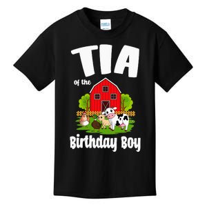 Tia Of The Birthday Boy Farm Animal Bday Party Celebration Kids T-Shirt