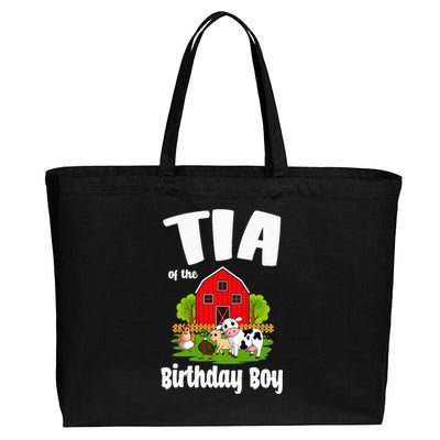 Tia Of The Birthday Boy Farm Animal Bday Party Celebration Cotton Canvas Jumbo Tote