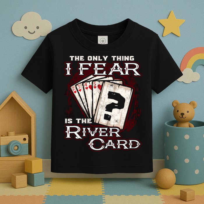 The Only Thing I Fear Is The River Card Funny Poker Player Toddler T-Shirt
