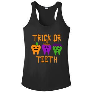 Trick Or Treat Brush Your Teeth Dentist Halloween Funny Gift Ladies PosiCharge Competitor Racerback Tank