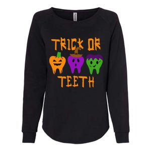 Trick Or Treat Brush Your Teeth Dentist Halloween Funny Gift Womens California Wash Sweatshirt