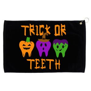 Trick Or Treat Brush Your Teeth Dentist Halloween Funny Gift Grommeted Golf Towel