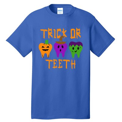 Trick Or Treat Brush Your Teeth Dentist Halloween Funny Gift Tall T-Shirt