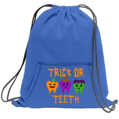 Trick Or Treat Brush Your Teeth Dentist Halloween Funny Gift Sweatshirt Cinch Pack Bag