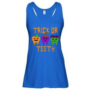 Trick Or Treat Brush Your Teeth Dentist Halloween Funny Gift Ladies Essential Flowy Tank