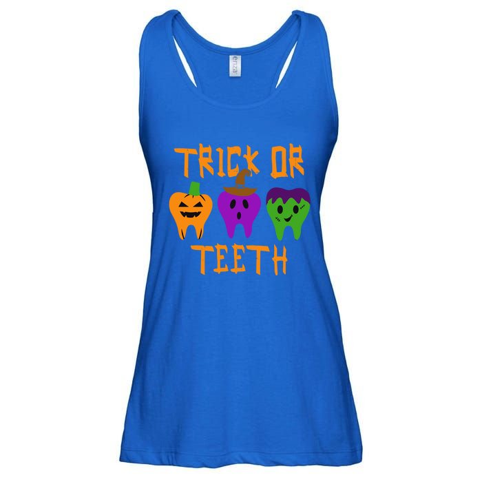 Trick Or Treat Brush Your Teeth Dentist Halloween Funny Gift Ladies Essential Flowy Tank