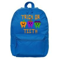 Trick Or Treat Brush Your Teeth Dentist Halloween Funny Gift 16 in Basic Backpack