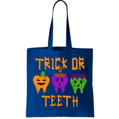 Trick Or Treat Brush Your Teeth Dentist Halloween Funny Gift Tote Bag