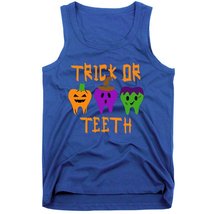 Trick Or Treat Brush Your Teeth Dentist Halloween Funny Gift Tank Top