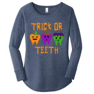 Trick Or Treat Brush Your Teeth Dentist Halloween Funny Gift Women's Perfect Tri Tunic Long Sleeve Shirt