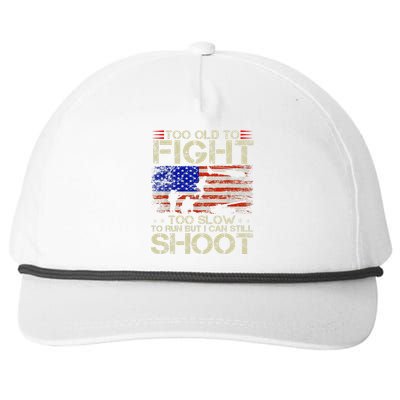 Too Old To Fight Too Slow To Run Veteran Snapback Five-Panel Rope Hat