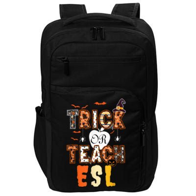 Trick or teach ESL teacher English second language Halloween Impact Tech Backpack