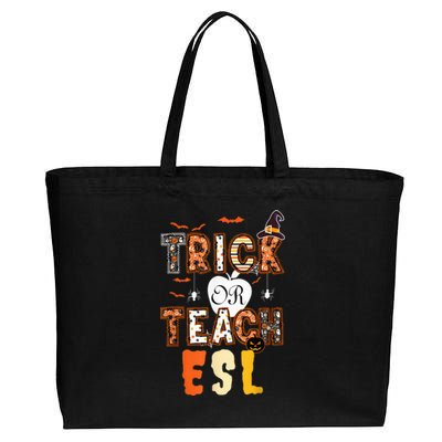 Trick or teach ESL teacher English second language Halloween Cotton Canvas Jumbo Tote