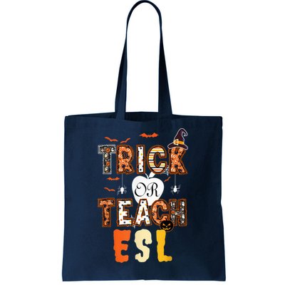 Trick or teach ESL teacher English second language Halloween Tote Bag