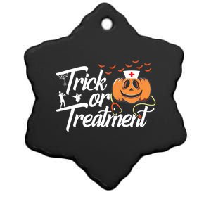 Trick Or Treatt Funny Medical Personnel Halloween Nurse Gift Ceramic Star Ornament