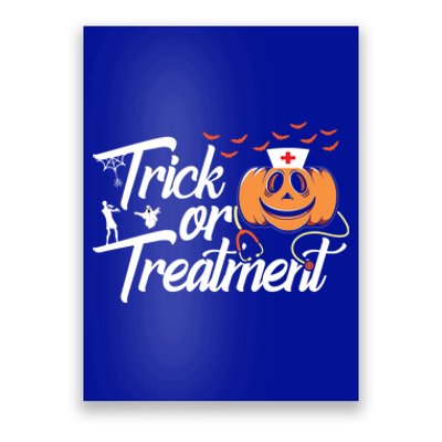 Trick Or Treatt Funny Medical Personnel Halloween Nurse Gift Poster