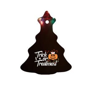 Trick Or Treatt Funny Medical Personnel Halloween Nurse Gift Ceramic Tree Ornament