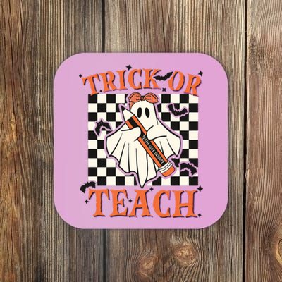 Trick Or Teach Teacher Halloween Coaster