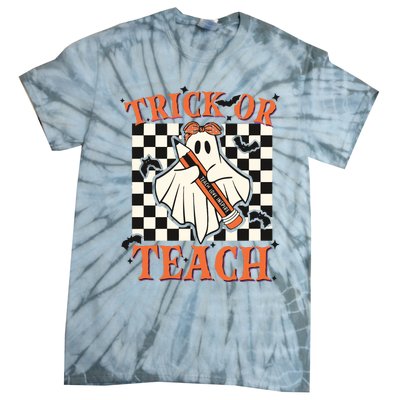 Trick Or Teach Teacher Halloween Tie-Dye T-Shirt