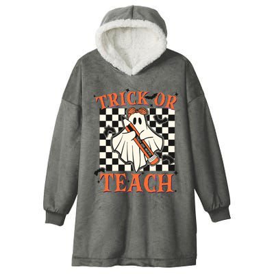 Trick Or Teach Teacher Halloween Hooded Wearable Blanket