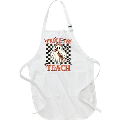 Trick Or Teach Teacher Halloween Full-Length Apron With Pockets