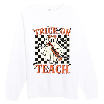 Trick Or Teach Teacher Halloween Premium Crewneck Sweatshirt