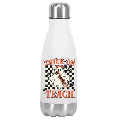 Trick Or Teach Teacher Halloween Stainless Steel Insulated Water Bottle